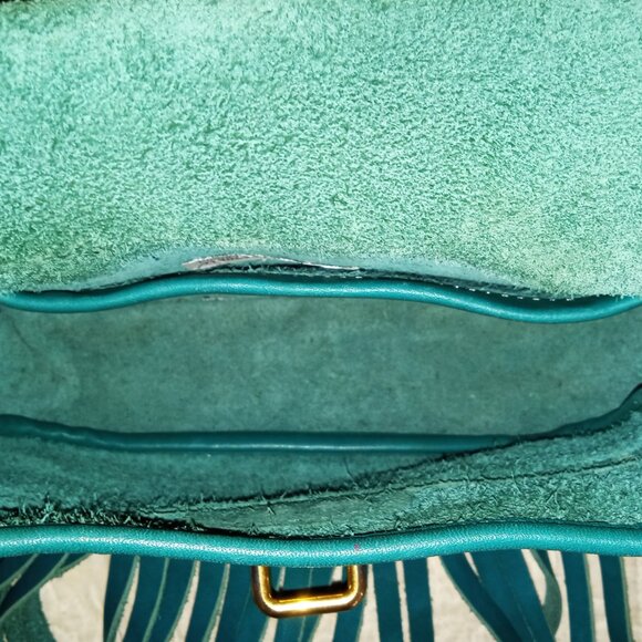 Dooney & Bourke Lulu Fiona Teal Leather Crossbody - Picture 7 of 9
